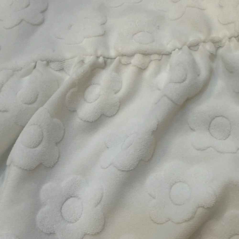 Flapdoodles Girls White Daisy Coverup with Green Trim Size 7-8 C3-013
